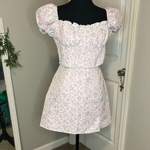 Storia Pink and White Floral Two Piece Set